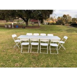 8ft Rectangular Table with 10 Chairs package in San Diego