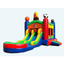 Dual Lane Sports Water Slide Combo Jumper at San Diego
