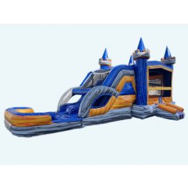 Large Dual Lane Castle Water Slide (sku W303)