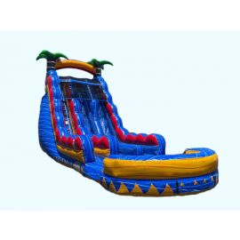 Dual Lane Tropical Inferno Water Slide (sku W312)