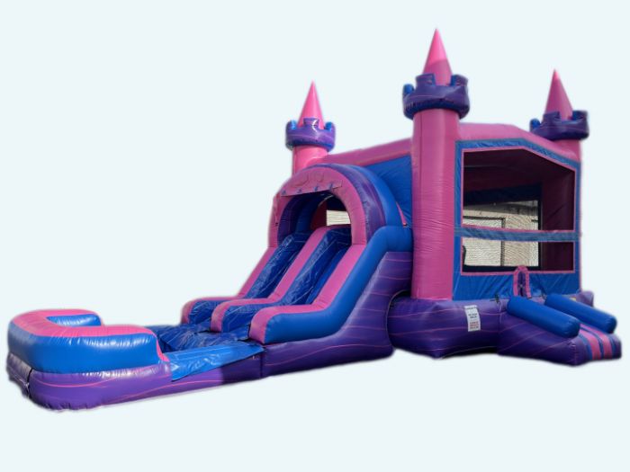 Dual Lane Pink Jumper Water Slide (sku W302)